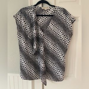 Michael Kors V-neck Draped Front Blouse